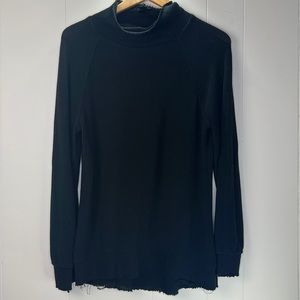 Z Supply Black Cowl Neck Lightweight Sweater